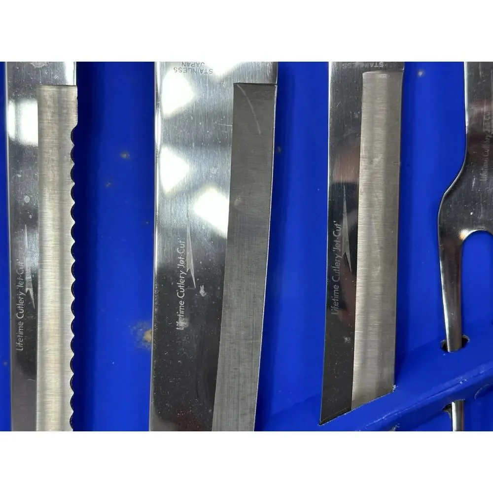 Jet Cut Cutlery‎ Set Of 5 Vintage Stainless Professional Quality Knives